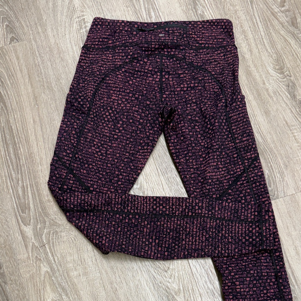 lululemon athletica Purple & Black Patterned Leggings
